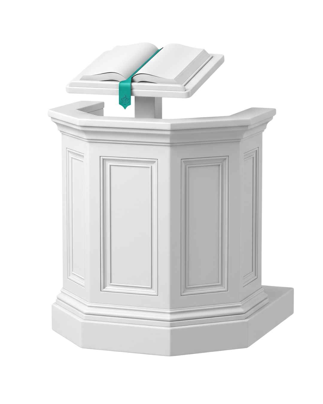 Kanzel mit aufgeschlagenem Buch